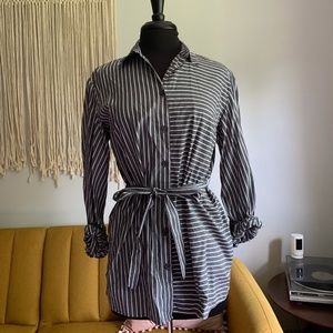 Who What Wear Striped Button-down